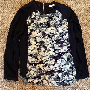 Rebecca Taylor Navy Floral Blouse